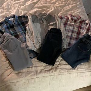 Old Navy lot Button up Shirts and Skinny Jeans 5T